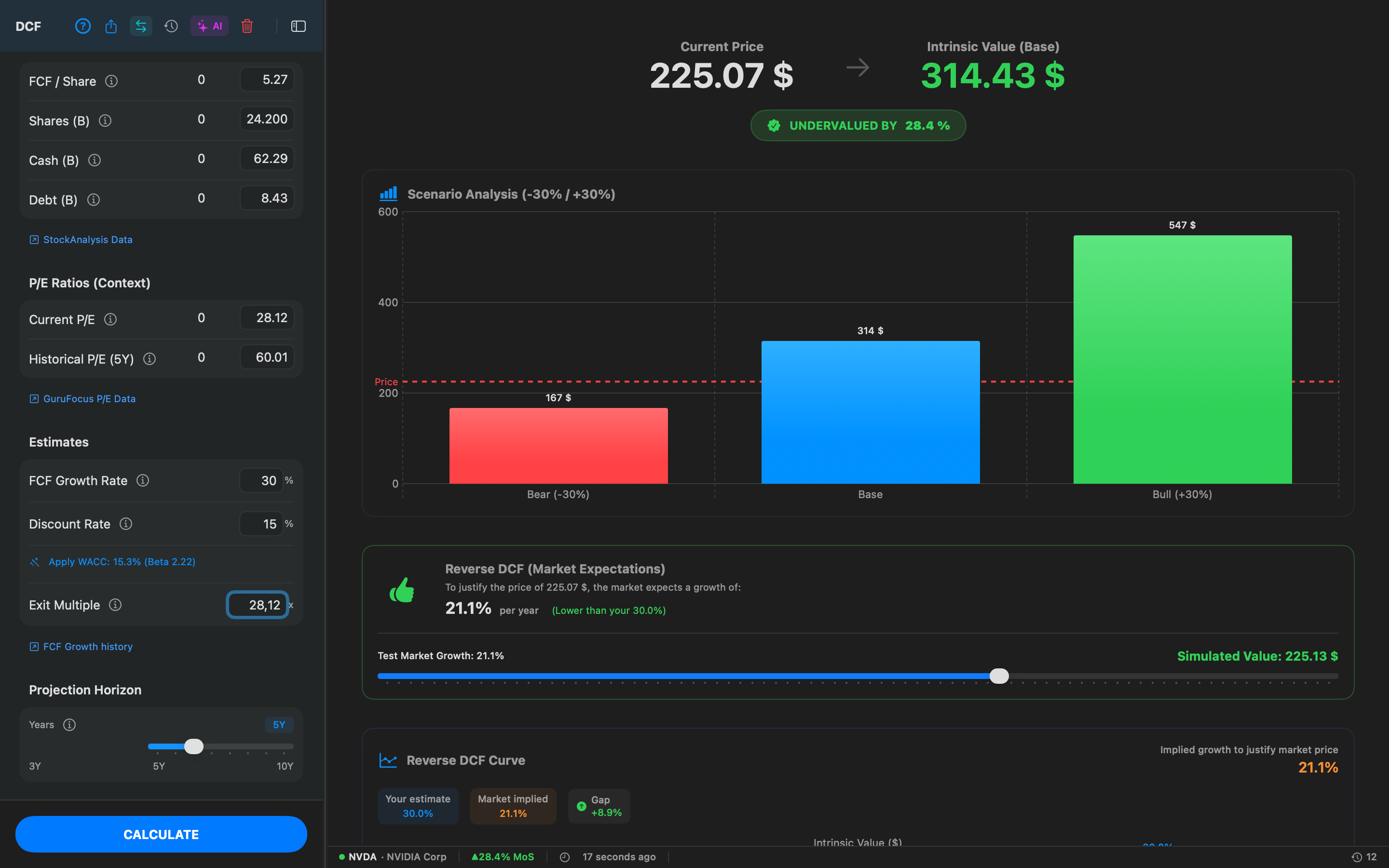 DCF Valuation Dashboard
